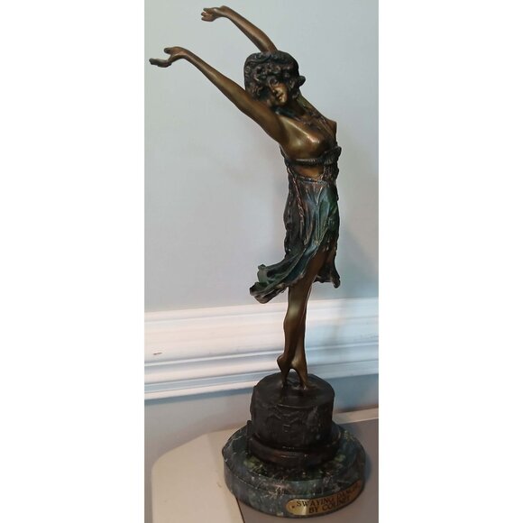 Vintage Claire Jeanne Robertine Colinet Bronze Sculpture "Swaying Dancer" - Picture 2 of 13